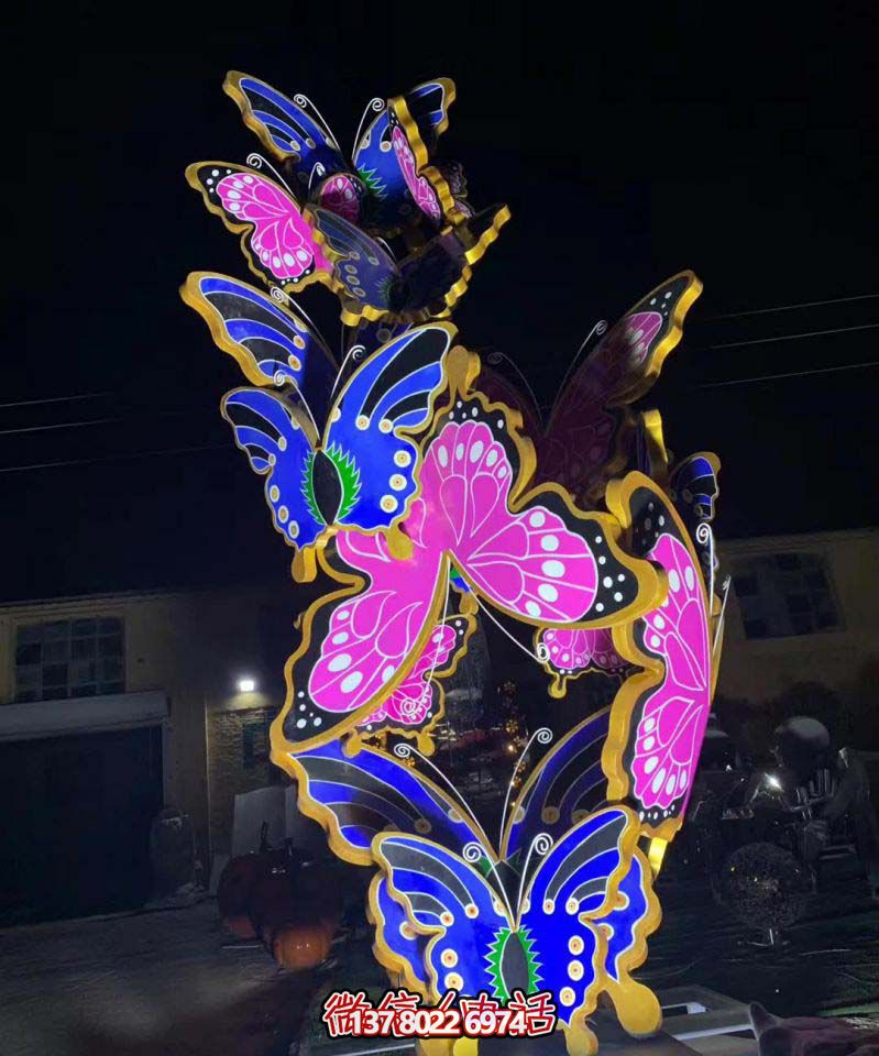 玻璃鋼蝴蝶雕塑，彩繪操場裝飾