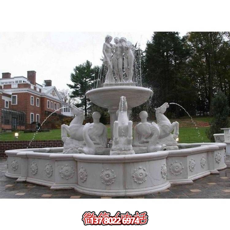 超大型大理石噴泉水景，營造完美別墅廣場(chǎng)