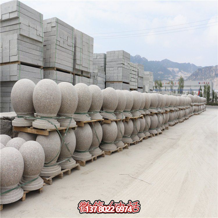 芝麻白花崗巖路障，安全擋車，雅觀景觀