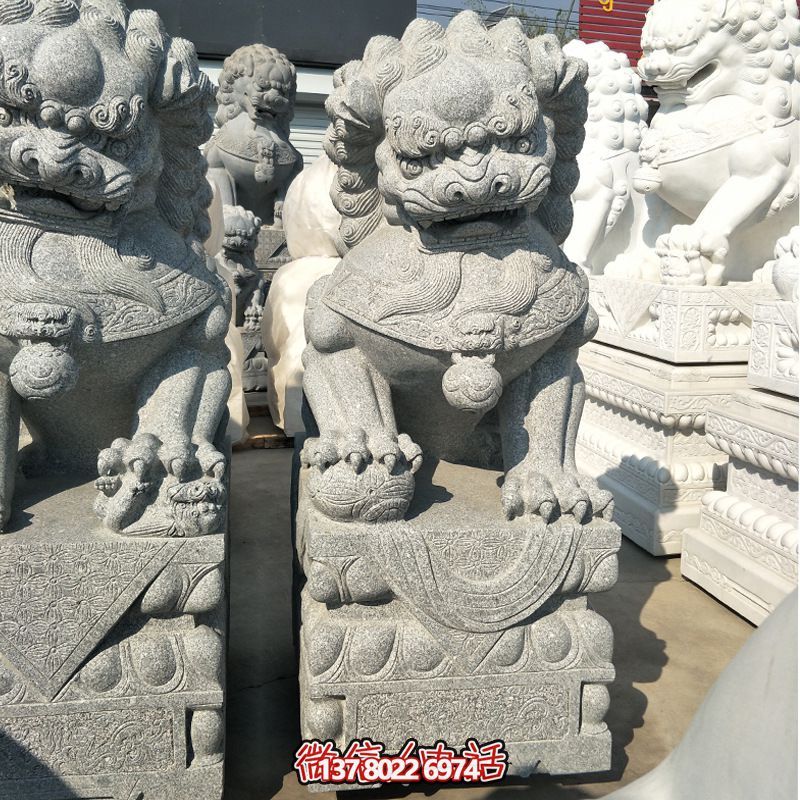 精美大理石獅子雕塑，裝點你的戶外庭院