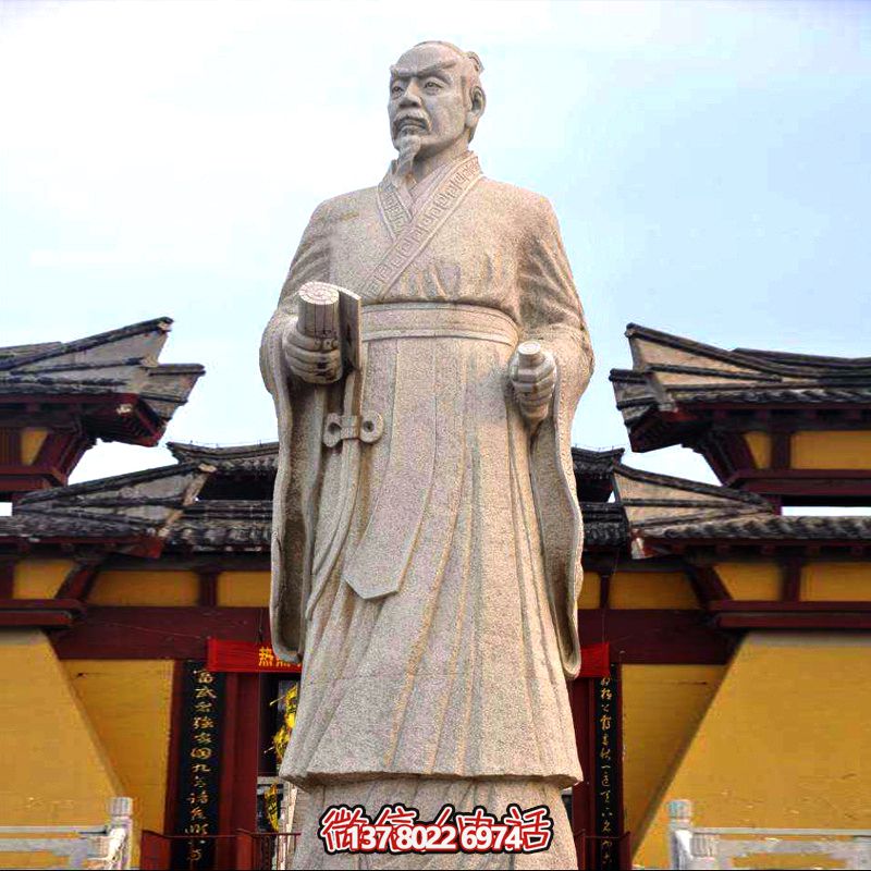 廣場學校花園砂巖石戰(zhàn)國時期思想家孟子雕塑像