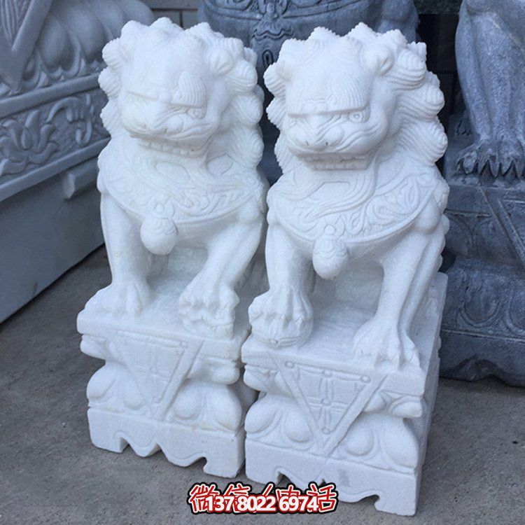 獅子雕塑，戶外園林庭院門口擺放鎮(zhèn)宅獅子