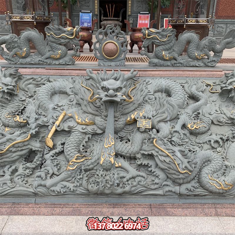 庭院大理石石雕浮雕龍雕塑 庭院大理石石雕浮雕龍雕塑