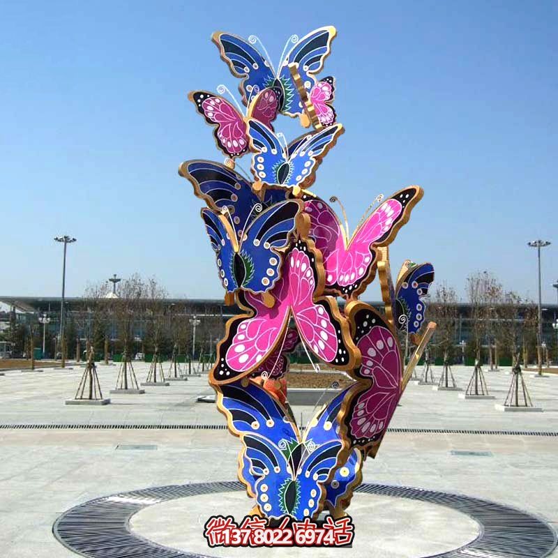 企業玻璃鋼彩繪蝴蝶雕塑 企業玻璃鋼彩繪蝴蝶雕塑