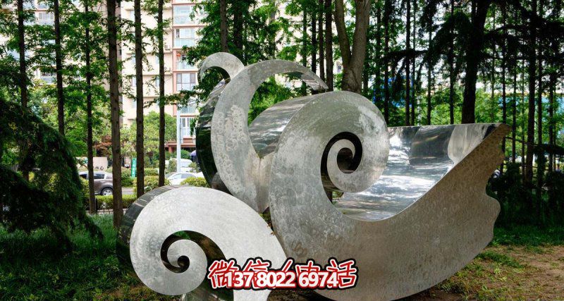 園林小區大號不銹鋼海浪浪花雕塑 園林小區大號不銹鋼海浪浪花雕塑