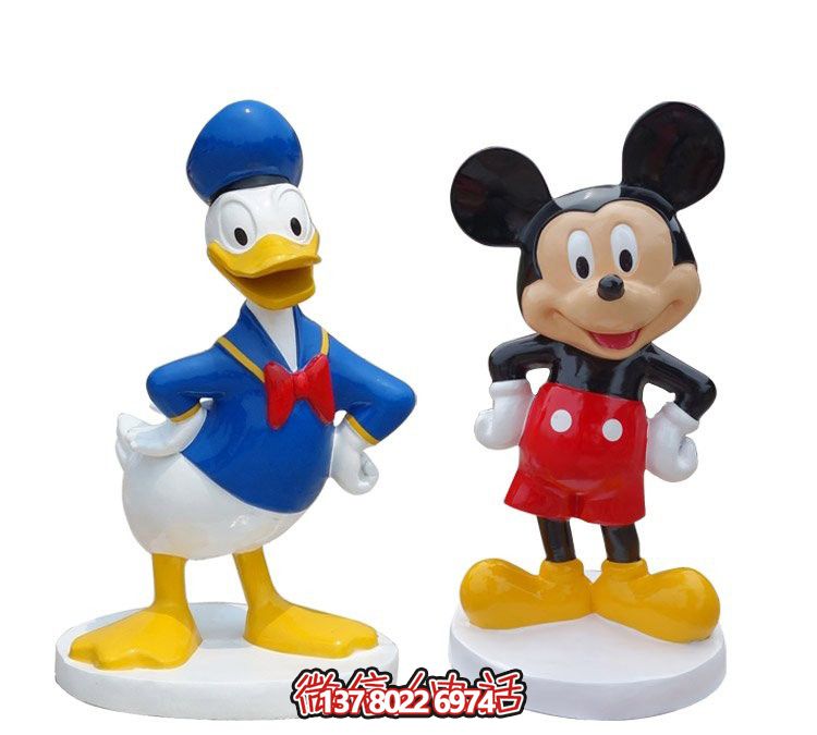 電影院一對(duì)俏皮的玻璃鋼米老鼠與唐老鴨雕塑 電影院一對(duì)俏皮的玻璃鋼米老鼠與唐老鴨雕塑